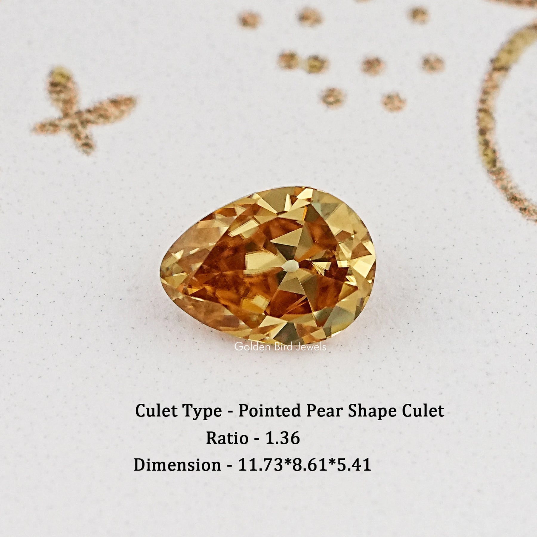 Champagne Old Mine Pear Cut Loose Moissanite