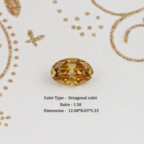 Champagne Old Mine Oval Loose Moissanite