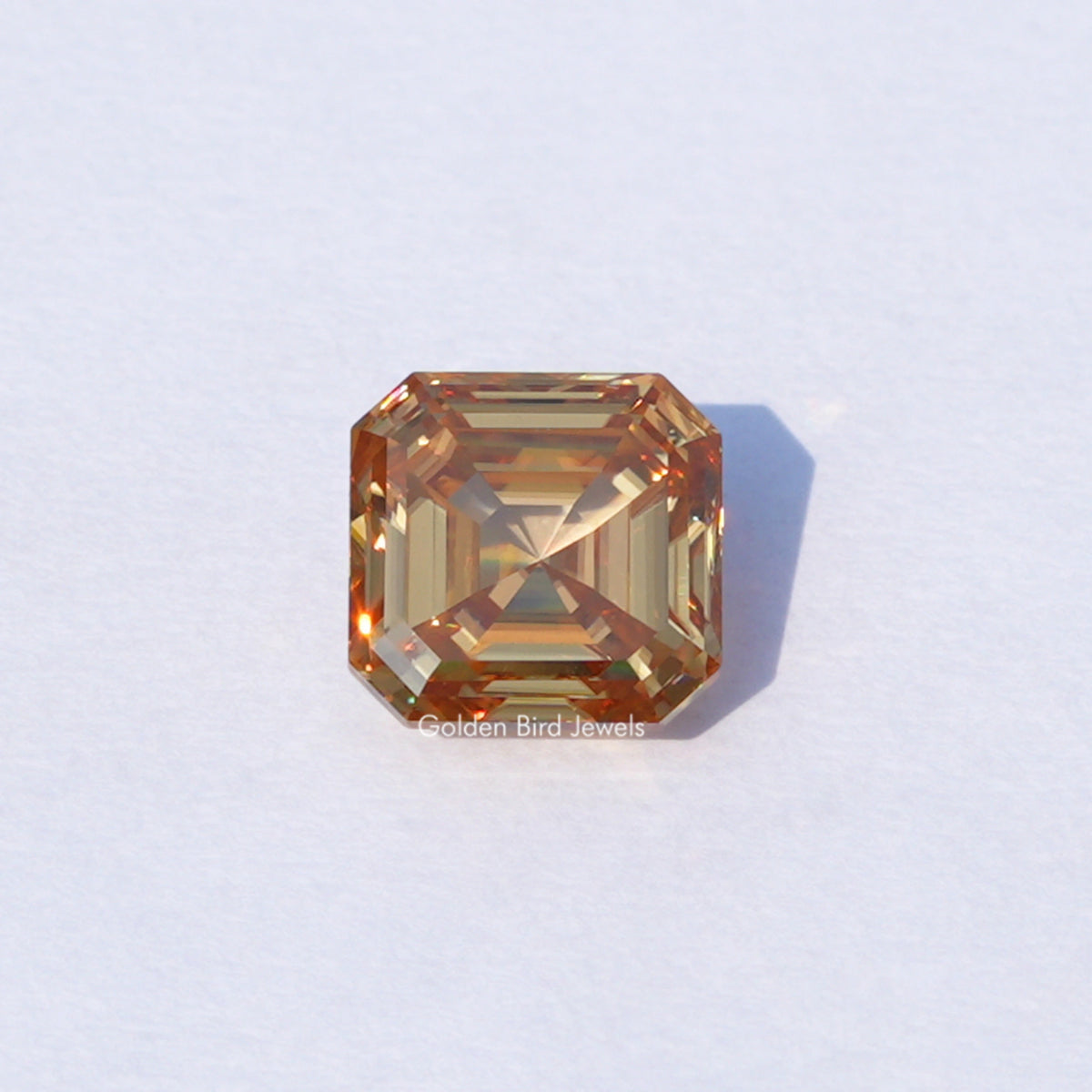 Orange Asscher Moissanite Loose Stone