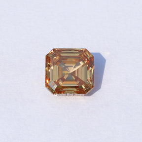 Orange Asscher Moissanite Loose Stone