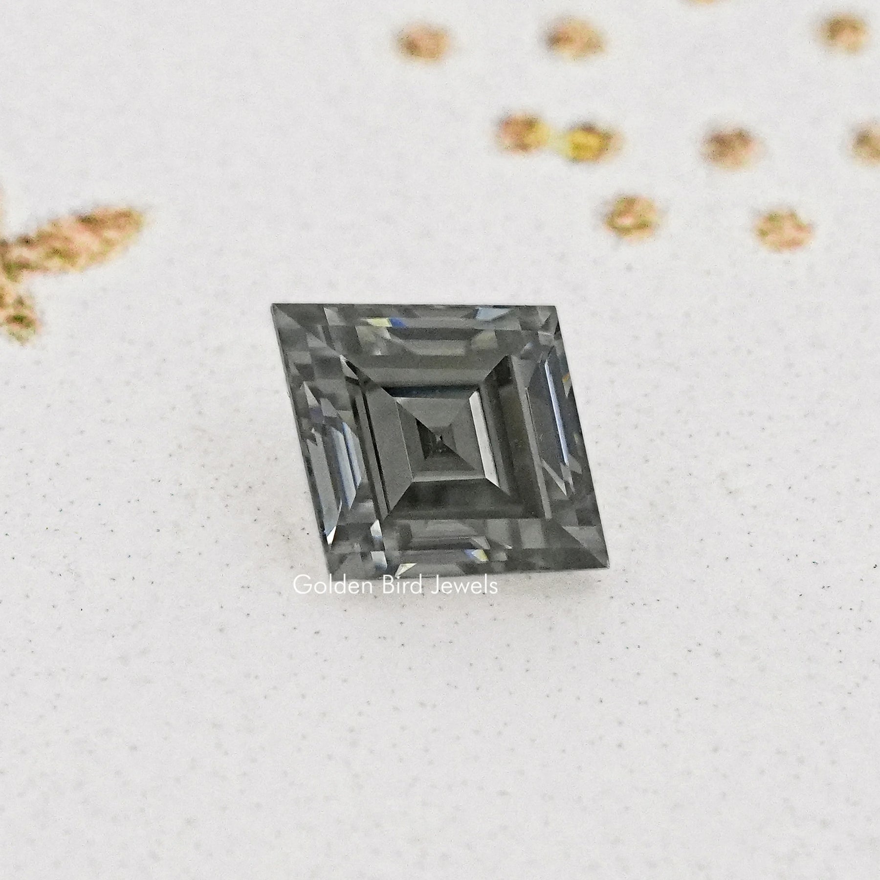 Gray Lozenge Cut Loose Moissanite