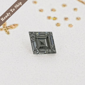 Gray Lozenge Cut Moissanite Stone