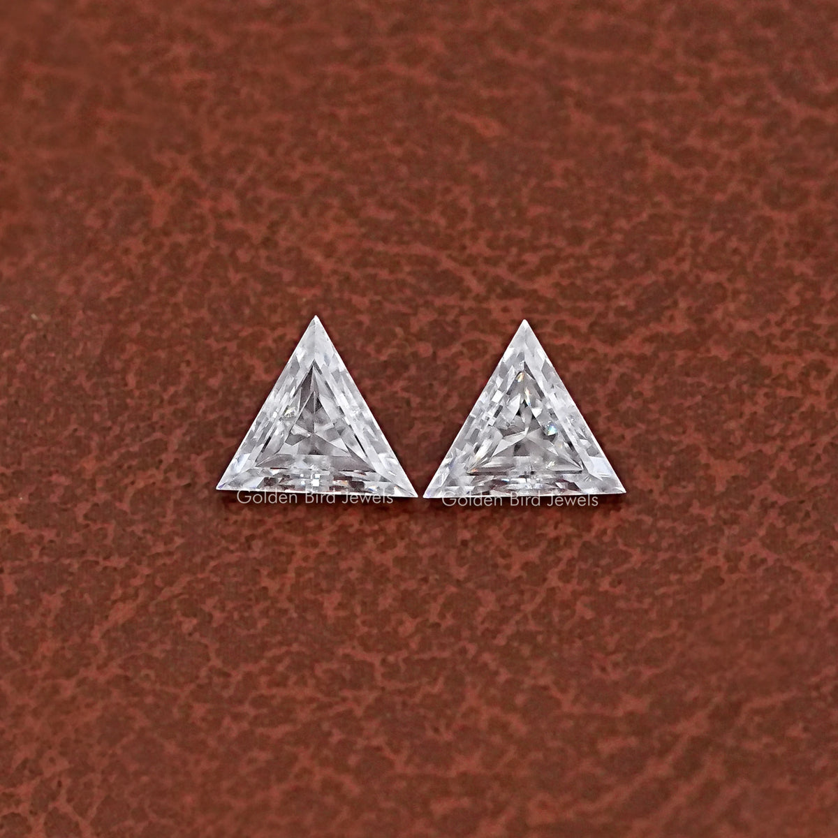 View Of Triangle Cut Loose Moissanite Matching Pair