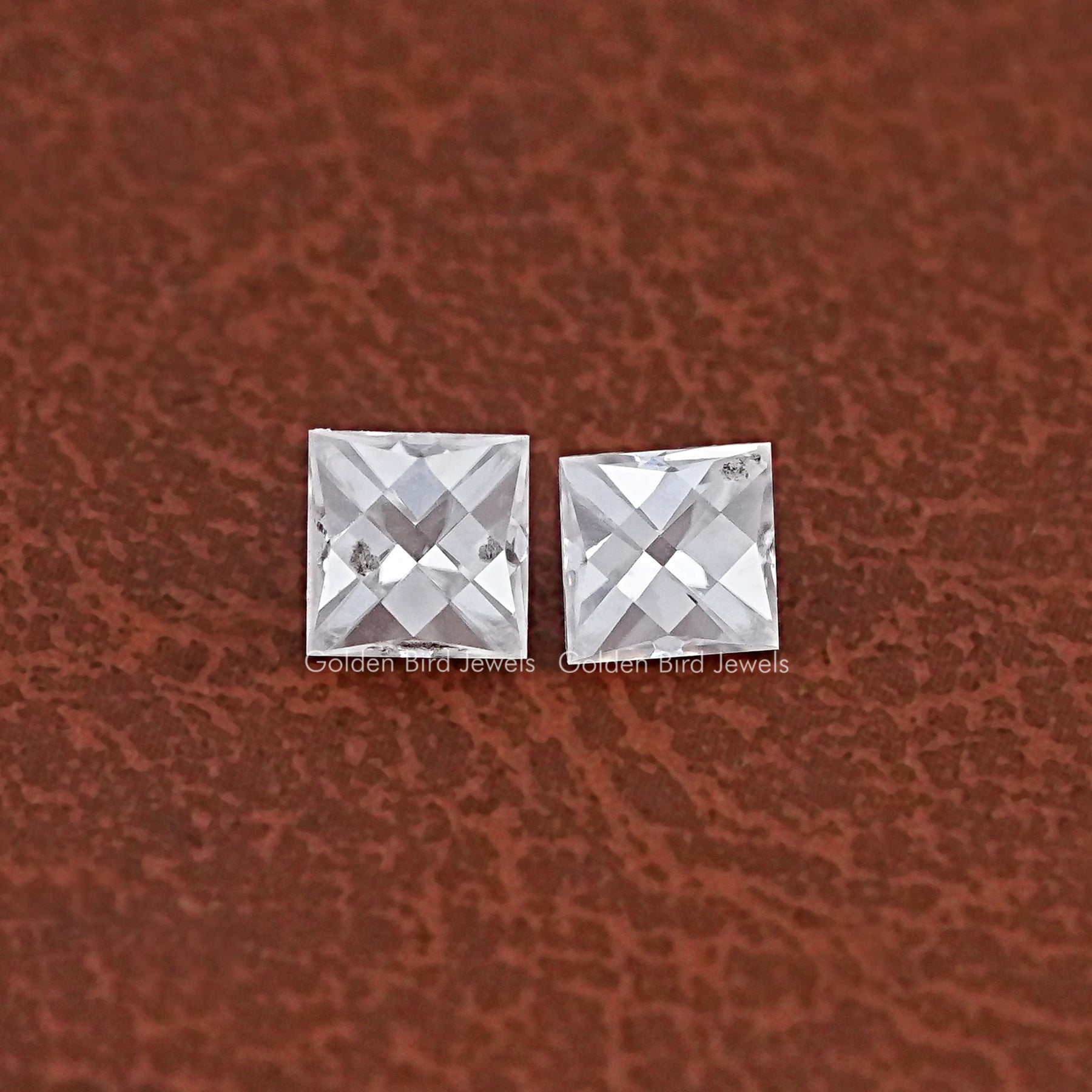 View Of Off White French Cut Loose Moissanite Pair