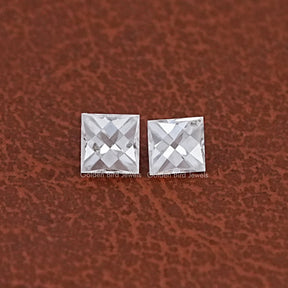 View Of Off White French Cut Loose Moissanite Pair