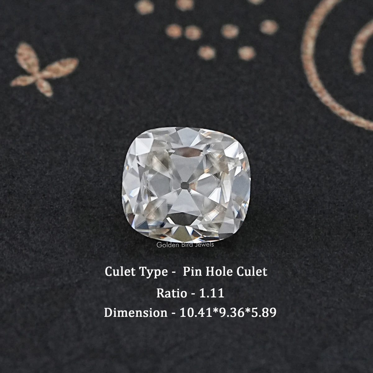Off White Old Mine Cushion Cut Loose Moissanite
