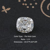 Off White Old Mine Cushion Cut Loose Moissanite