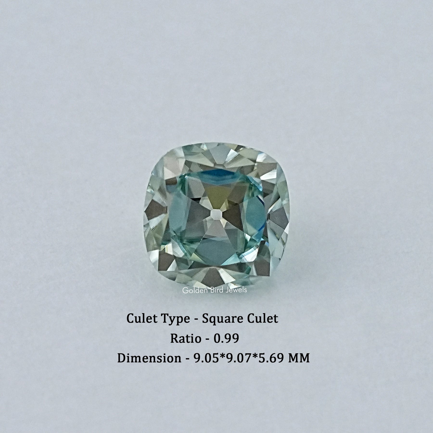 Light Blue Old Mine Cushion Loose Moissanite