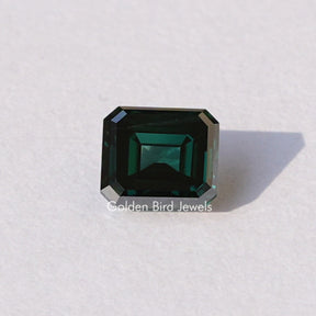 Dark Green Old Mine Asscher Moissanite Loose Stone