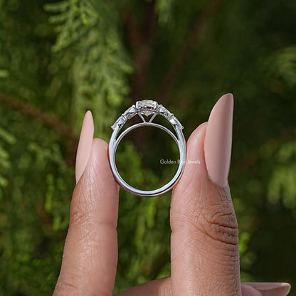 Marquise Cut Moissanite Diamond Leaves Ring