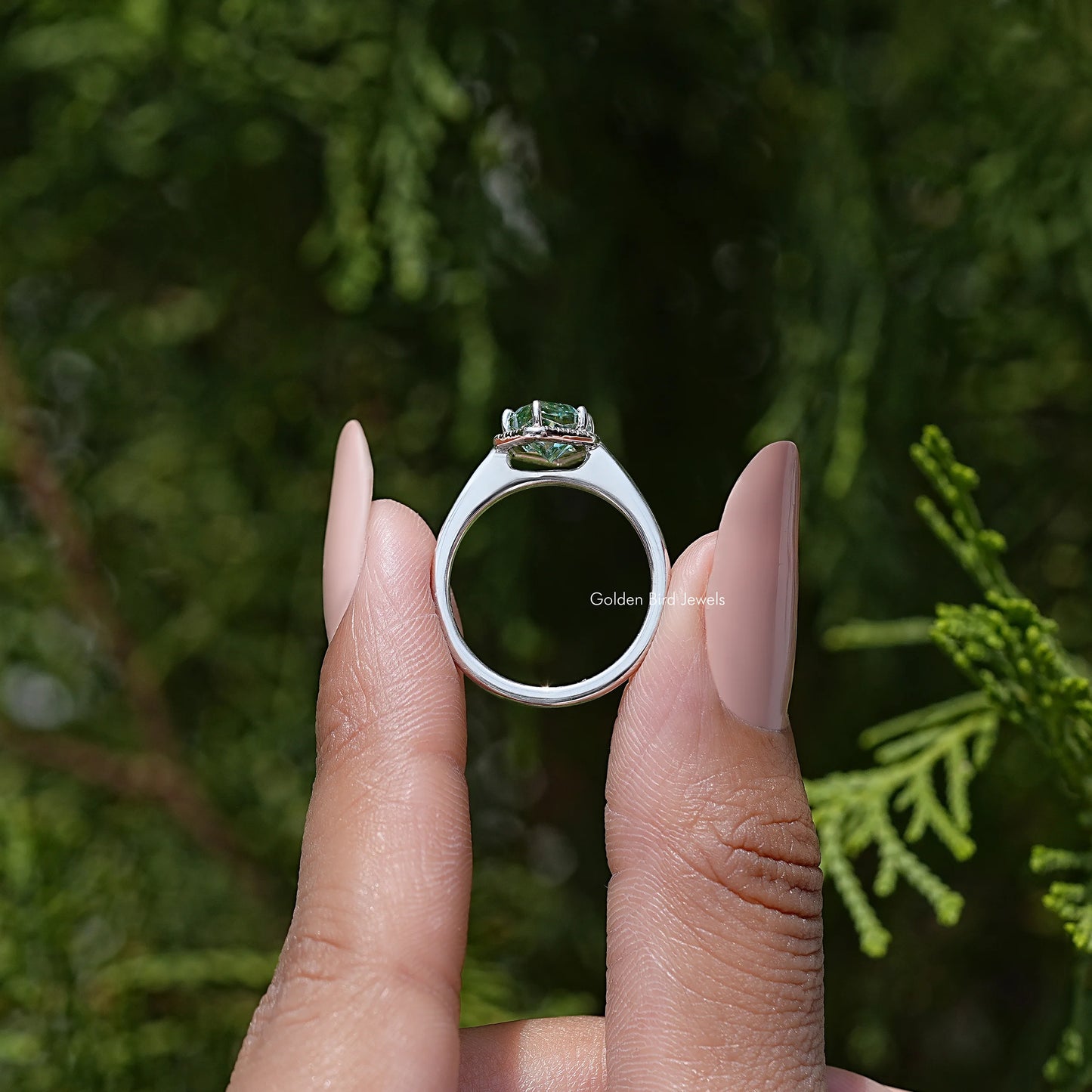 Dutch Marquise Moissanite Gemstone Halo Wedding Ring