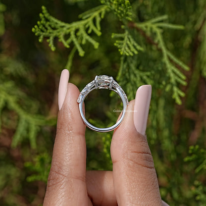 Dutch Marquise Cut Moissanite Diamond Floral Wedding Ring