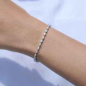 Detailed View of Marquise Cut Lab Tennis Bracelet
