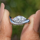 Marquise Cut Lab Diamond Curved Solitaire Ring