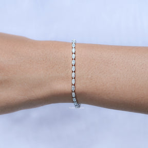 Side View Of Marquise Cut Lab Tennis Bracelet
