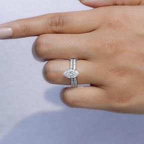 Marquise Cut Lab Grown Diamond Bridal Ring Set