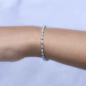 Radiant Cut Diamond Tennis Steel Bracelet