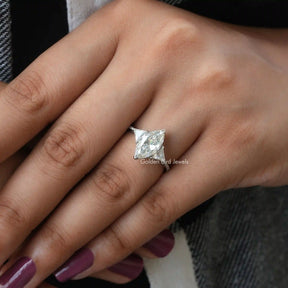 View of Marquise Cut Moissanite Ring In White Gold