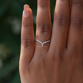 [Colorless Marquise Cut Wedding Band]-[Golden Bird Jewels]
