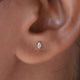 In Ear View Of Marquise Cut Diamond Cut Stud Earrings