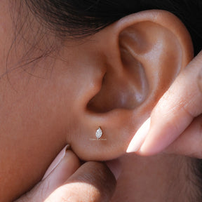 Detailed view of  Marquise Cut Diamond Solitaire Stud Earrings