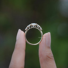 Back view of Marquise Lab Diamond Five Stone Engagement Ring