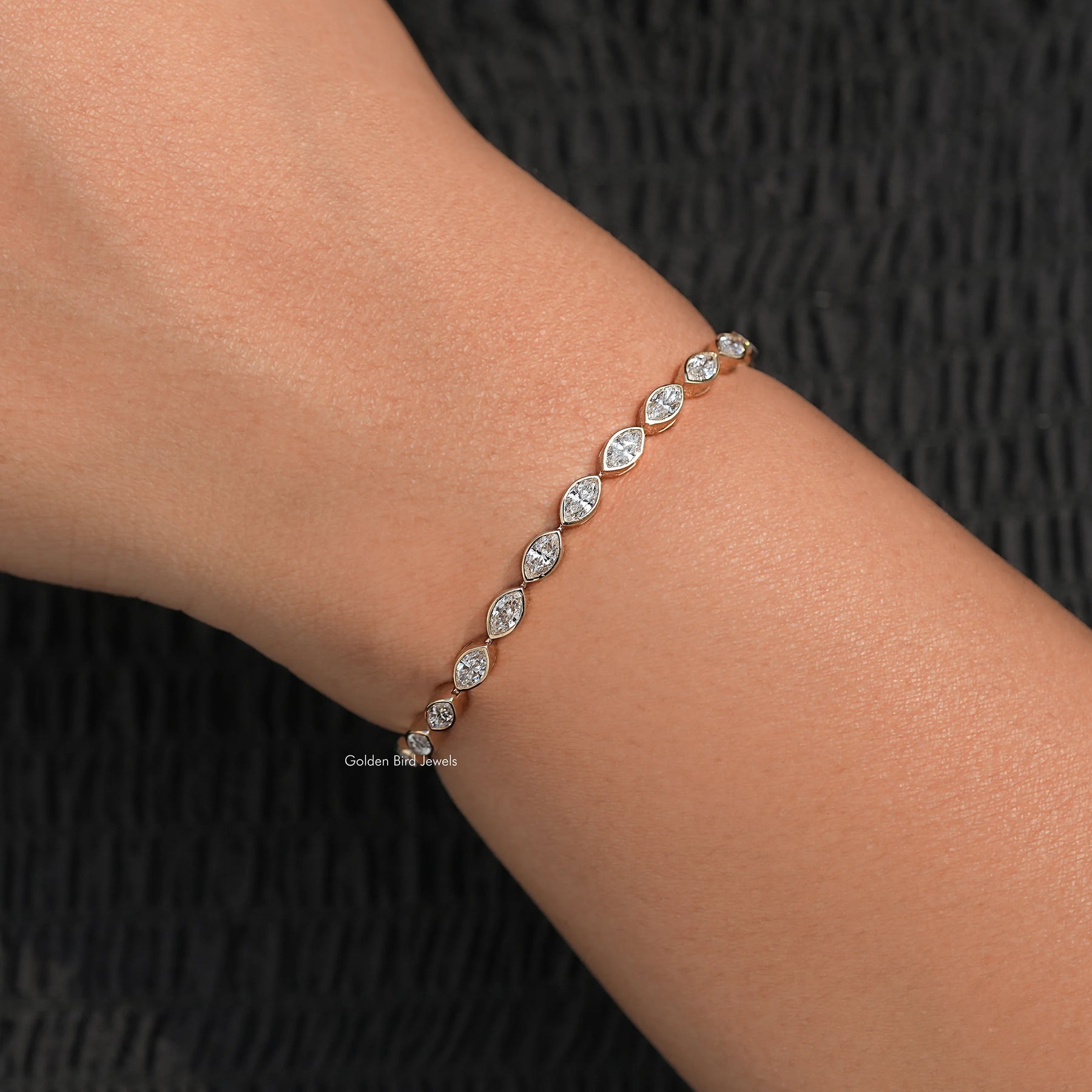 East West Marquise Cut Lab Diamond Tennis Bracelet