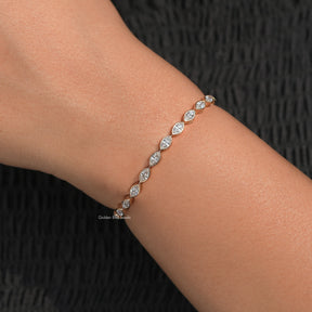 East West Marquise Cut Lab Diamond Tennis Bracelet