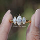 Marquise Moissanite Three Stone Engagement Ring