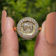 Mazarin Cut Moissanite Halo Engagement Ring