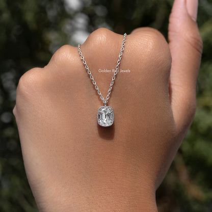 Old Mine Cushion Cut Moissanite Solitaire Pendant