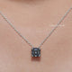 Gray Asscher Moissanite Solitaire Pendant