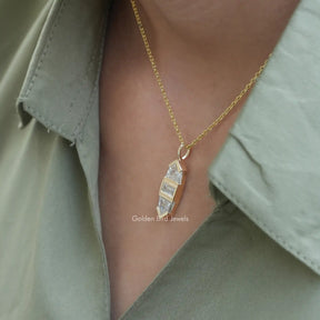 View of moissanite pendant for women