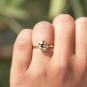 View of Round Cut Solitaire Engagement Ring In finger