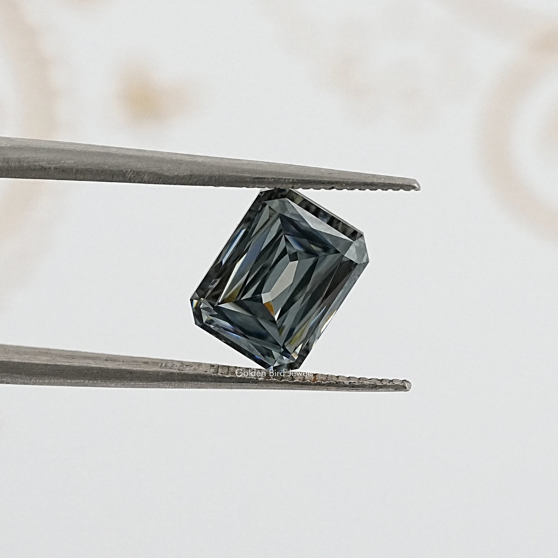 tweezers  View of Criss Cut Moissanite Loose Stone for Anniversary Rings