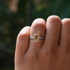 Criss Cut Moissanite Accent Stone Wedding Ring