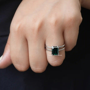 Front View Of Fancy Colored Moissanite Engagement Ring