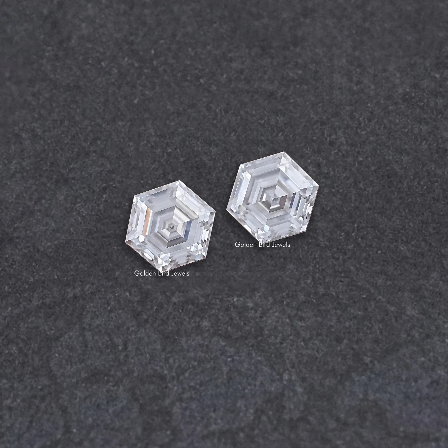 Hexagon Cut Moissanite Loose Pair