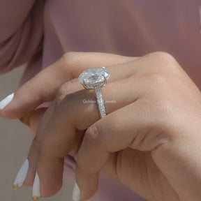 Side View Of Oval Cut Engagement Ring In Finger
