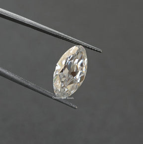 In Tweezer View Of Old Mine Moval Cut Loose Moissanite Stone