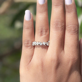 Multi Shape Pear-Princess Moissanite Eternity Band
