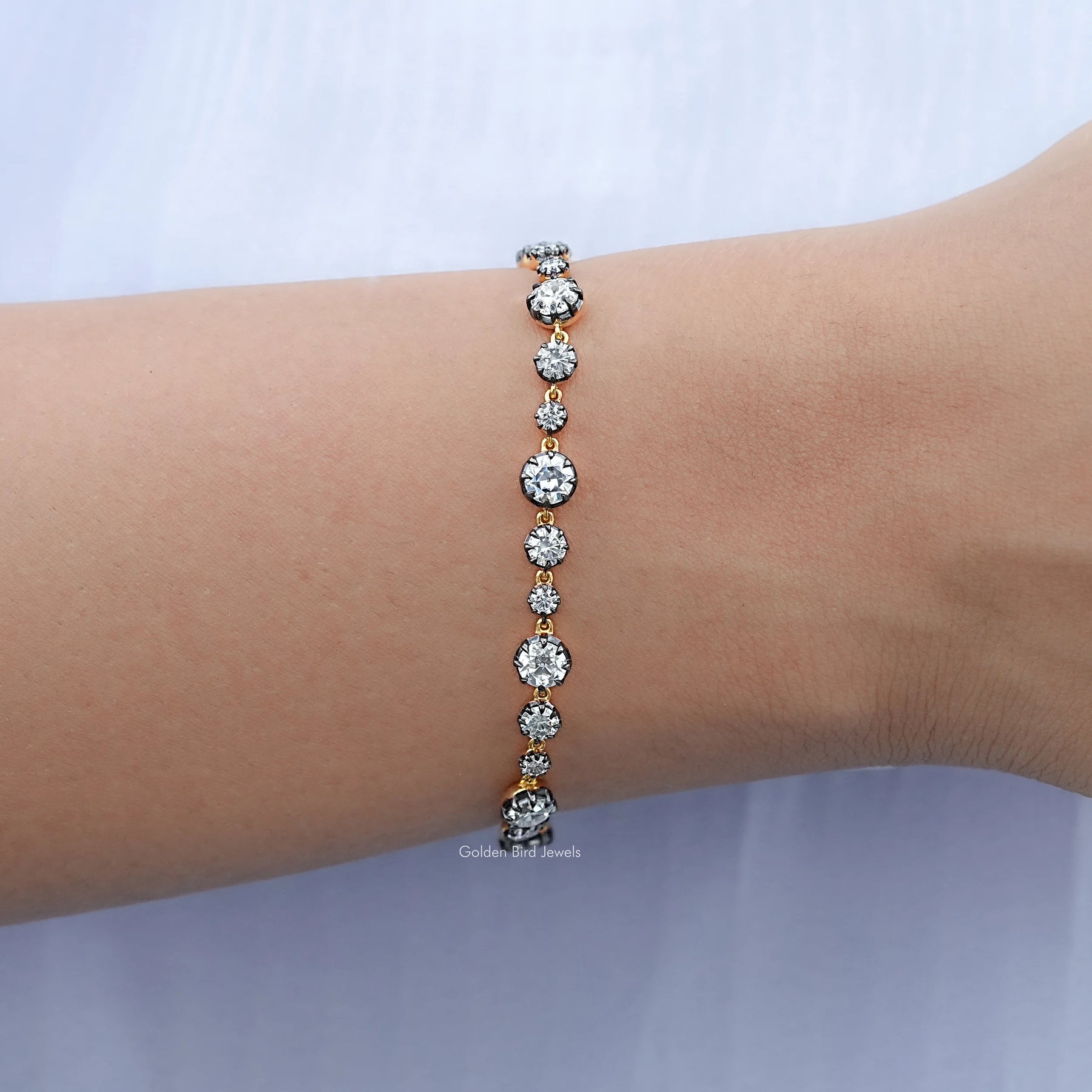 Old European Round Moissanite Tennis Bracelet