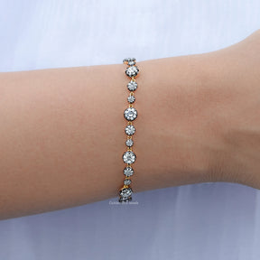 Old European Round Moissanite Tennis Bracelet