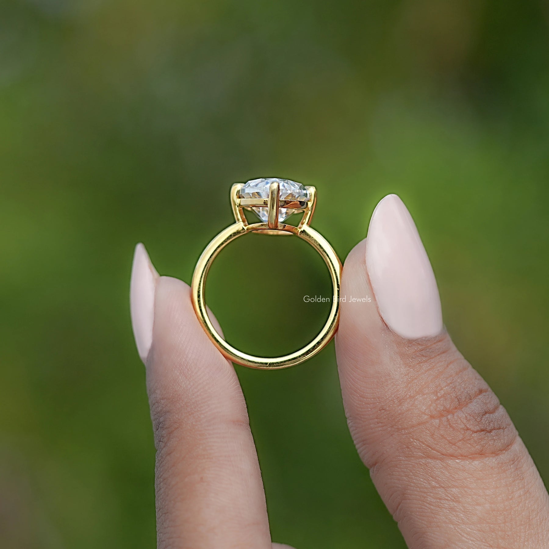 Moissanite Old Mine Moval Cut Solitaire Ring