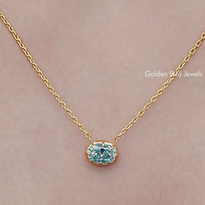 Old Mine Oval Moissanite Solitaire Pendant