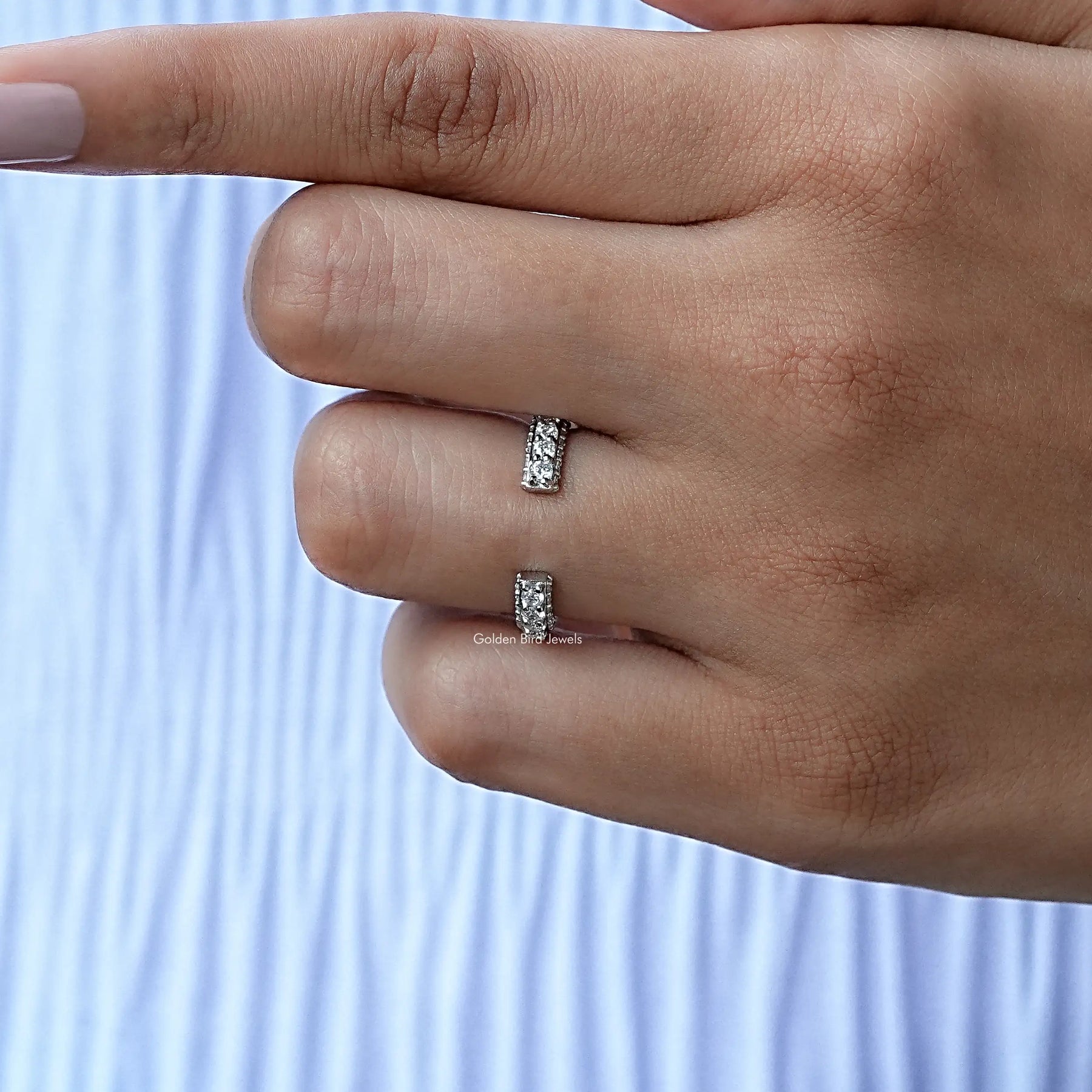 Round Moissanite Open Full Eternity Stacking Band