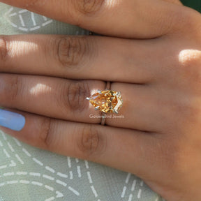 Pear Cut Solitaire Wedding Ring In Yellow Gold
