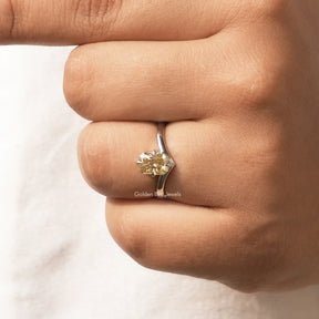 Detailed View Of Radiant Cut Moissanite Ring In White Gold