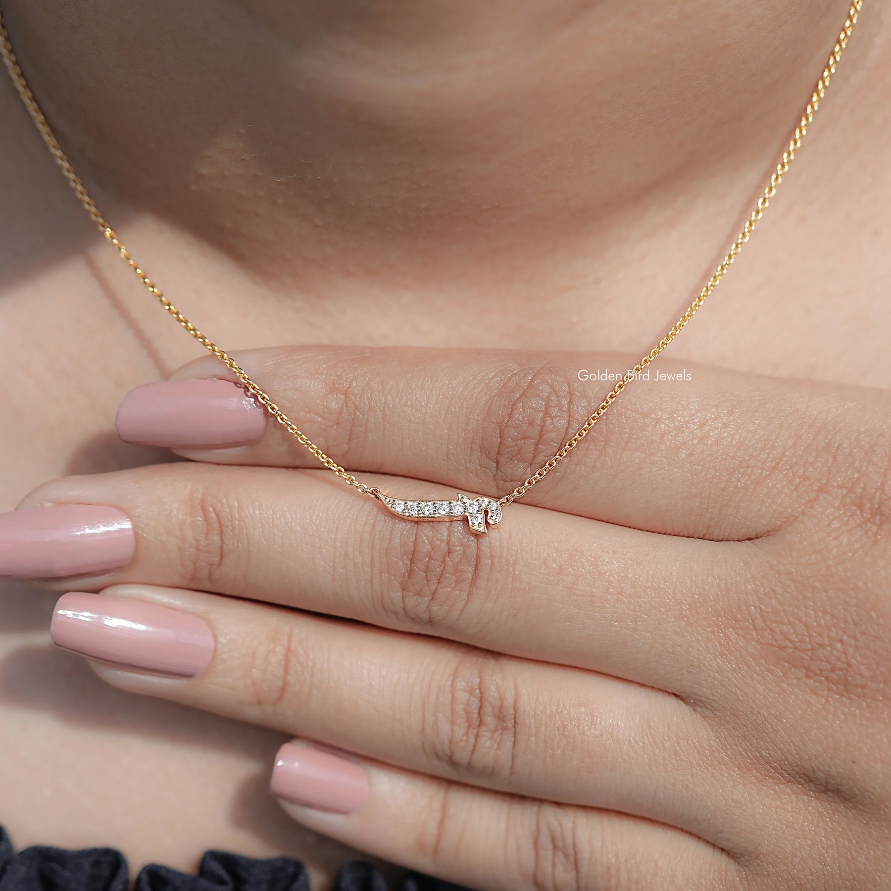 Round Cut Moissanite F Initial Letter Pendant