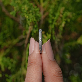 Moissanite Round Shaped Eternity Wedding Band